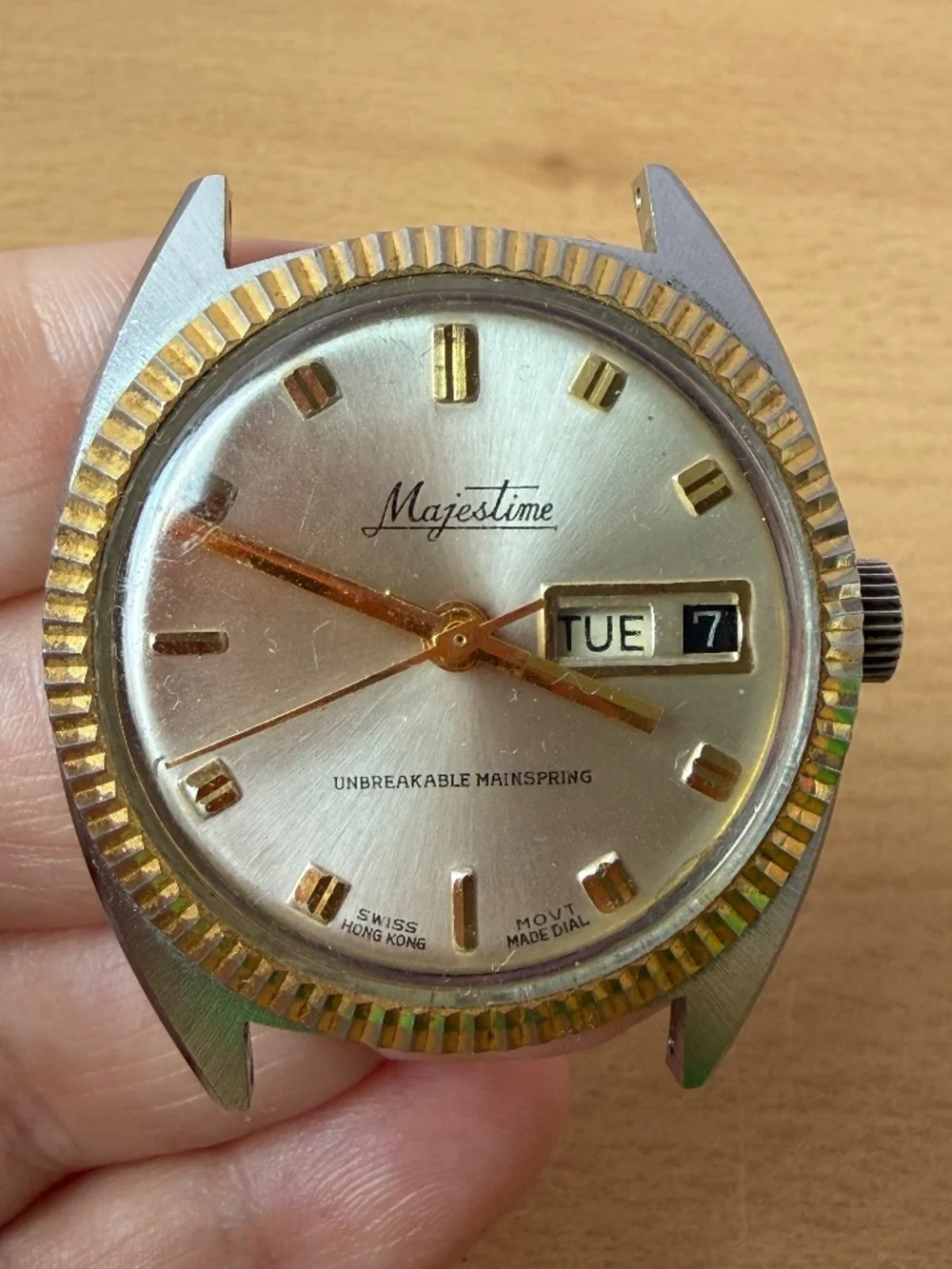 Vintage Majestime Manual Wind Up Men’s Watch Day-Date Swiss Made Working Rare